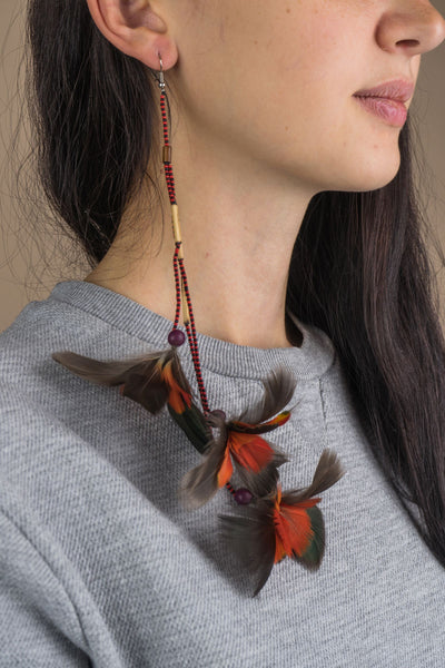 Yawanawa feather earrings 1